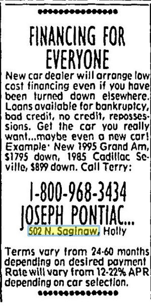 Joseph Pontiac (Johnson Pontiac) - Feb 1995